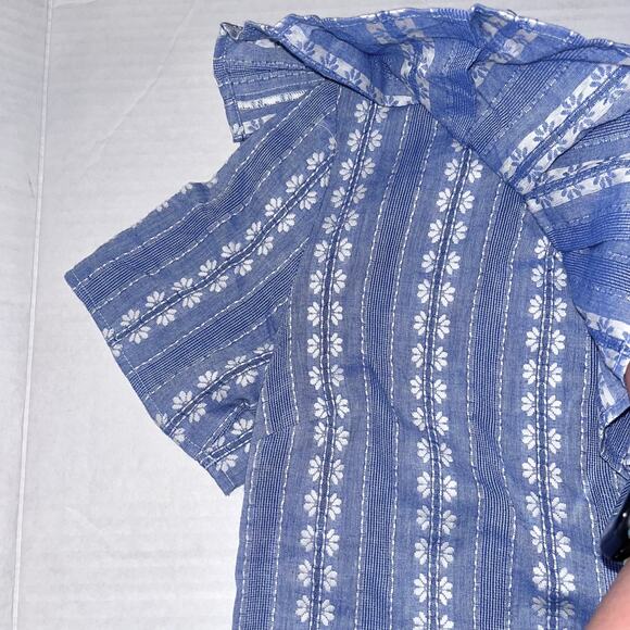 NWT Splendid one shoulder Ruffle top women’s size XS Blue and white - Picture 10 of 16